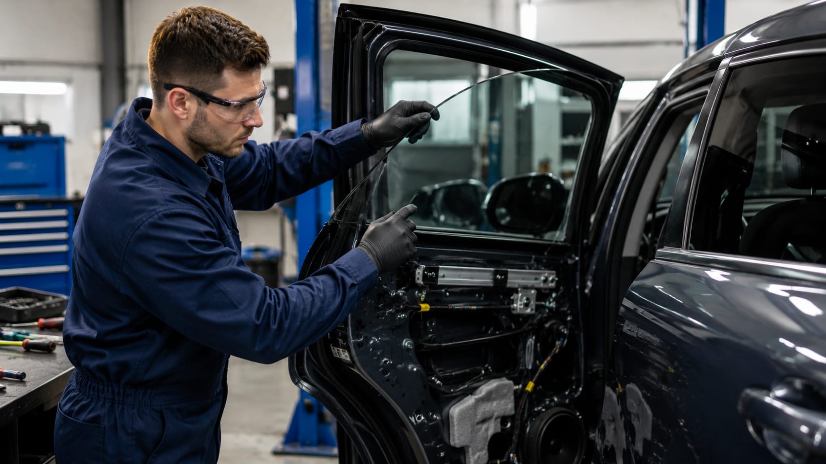 Remplacement de vitre latérale de voiture à domicile par BLUE PARE BRISE